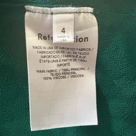 🌿 Reformation Juni Mini Dress | Size 4 | Deep Green Floral Long Sleeve - Picture 7 of 10